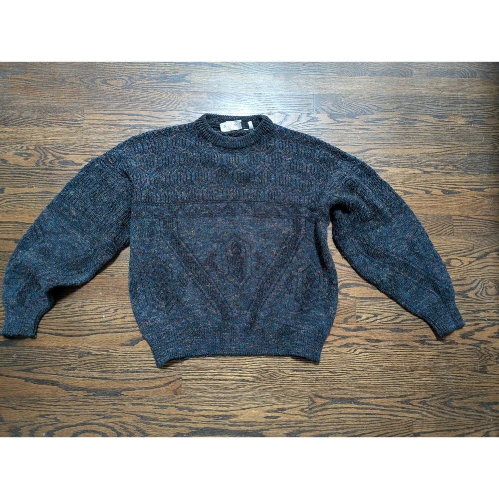 Vintage Bachrach Italy Wool Bld Cable Knit Sweater Men's Size L Large 90s Y2K